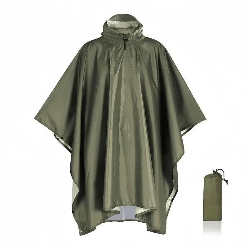 Waterproof Rain Poncho Hooded Sun Shelter For Outdoor Camping Hiking Fishing Cycling Climbing Rain Coat Travel Raincoat