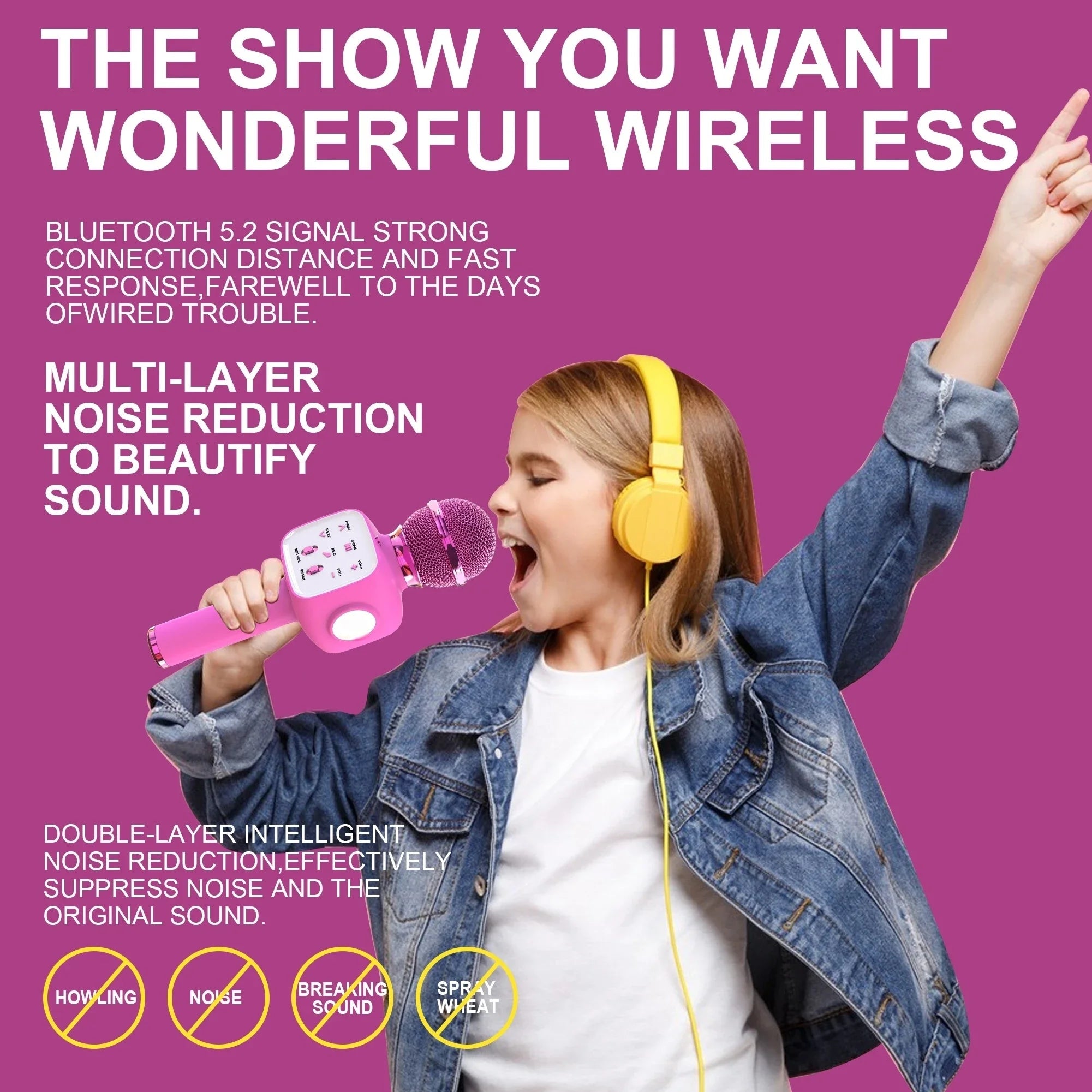 Microphone for Kids, Voice Changing Karaoke Micorphones Boys Girls Gifts for Kids Party Singing Microphone
