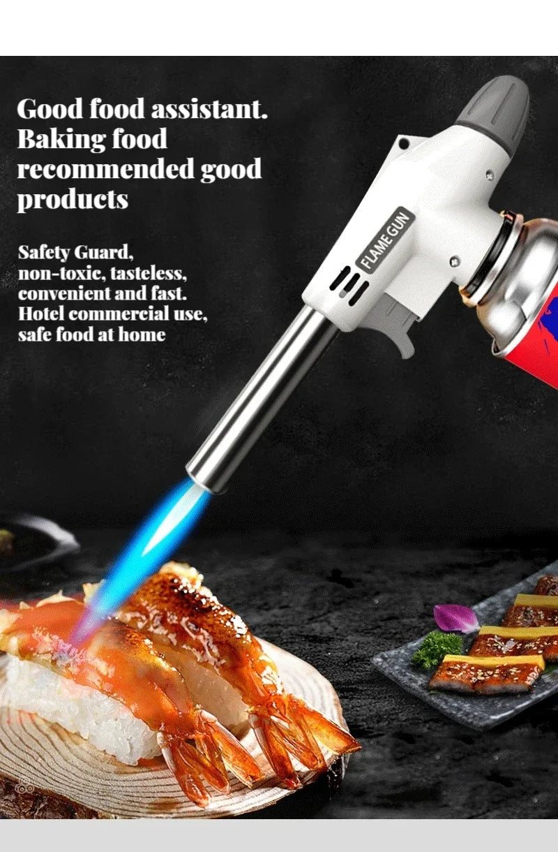 Torch Cooking AutoIgnition Butane Gas Welding-Burner Welding Gas Burner Flame Gas Torch Flame Gun Blow for BBQ Camping Cooking