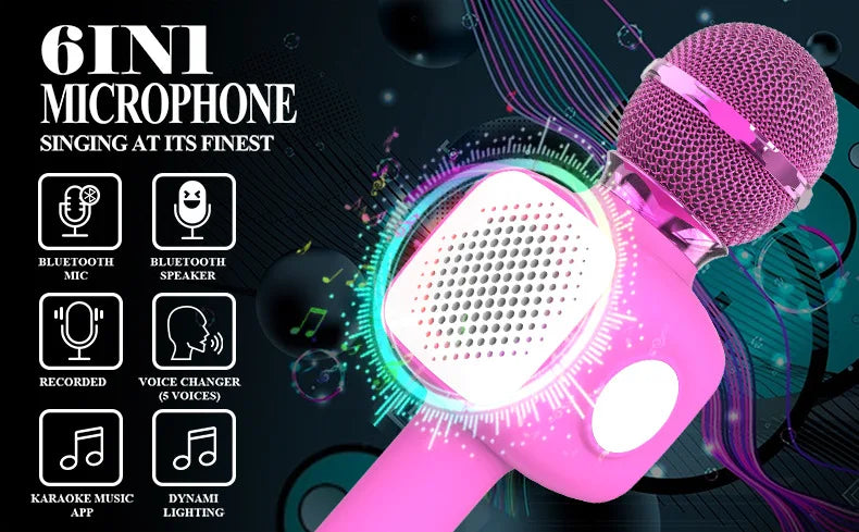 Microphone for Kids, Voice Changing Karaoke Micorphones Boys Girls Gifts for Kids Party Singing Microphone