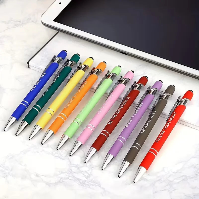 10/20-piece set of inspirational pens with touch-sensitive tips, perfect as a motivational gift for female colleagues