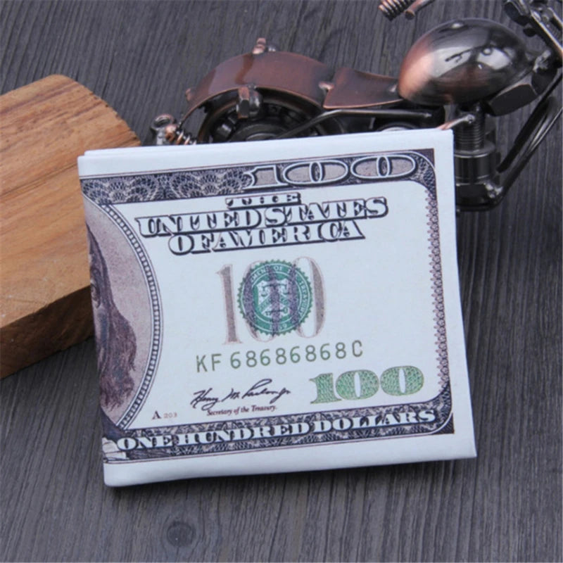 Men Money Canvas Wallets Credit ID Card Holder Bags Purses Currency Notes Pattern Insert Picture Cash Coin Dollars Euro Wallet
