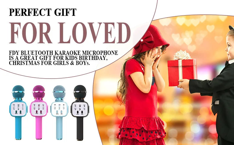 Microphone for Kids, Voice Changing Karaoke Micorphones Boys Girls Gifts for Kids Party Singing Microphone