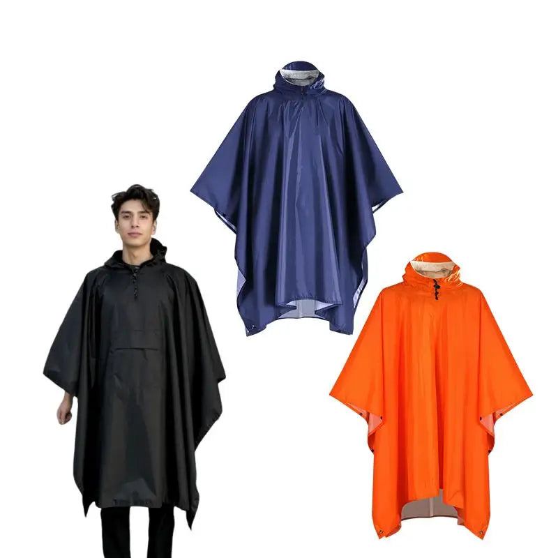 Waterproof Rain Poncho Hooded Sun Shelter For Outdoor Camping Hiking Fishing Cycling Climbing Rain Coat Travel Raincoat