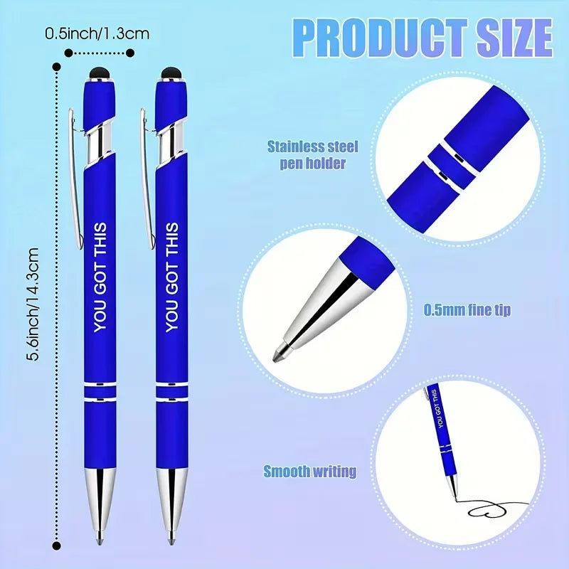 10/20-piece set of inspirational pens with touch-sensitive tips, perfect as a motivational gift for female colleagues