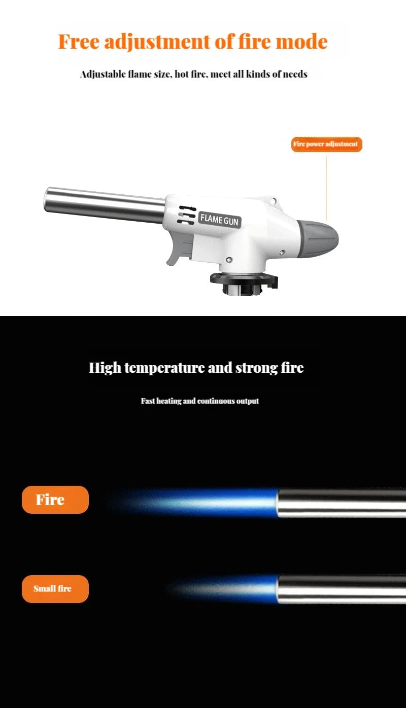Torch Cooking AutoIgnition Butane Gas Welding-Burner Welding Gas Burner Flame Gas Torch Flame Gun Blow for BBQ Camping Cooking